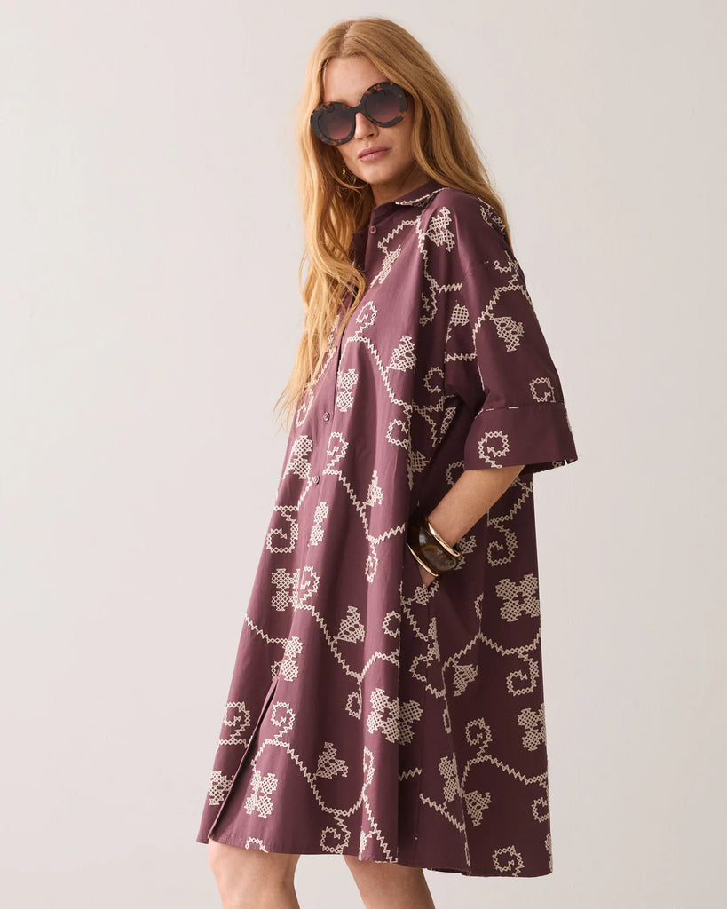 Summum Dress Cotton embroidered 5s1661
