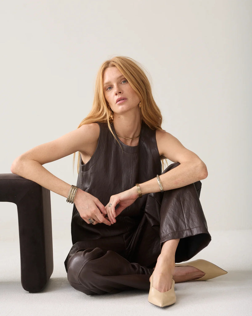Summum Dark Chocolate Leather Top