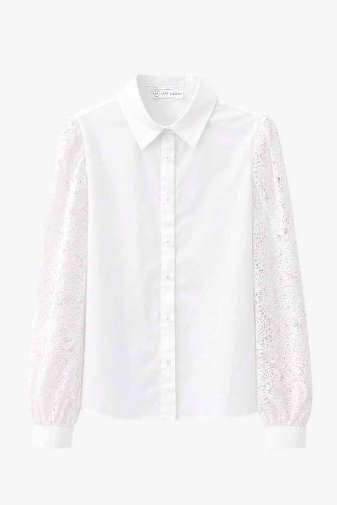 Jane Lushka Stery Embroidered Poplin Blouse