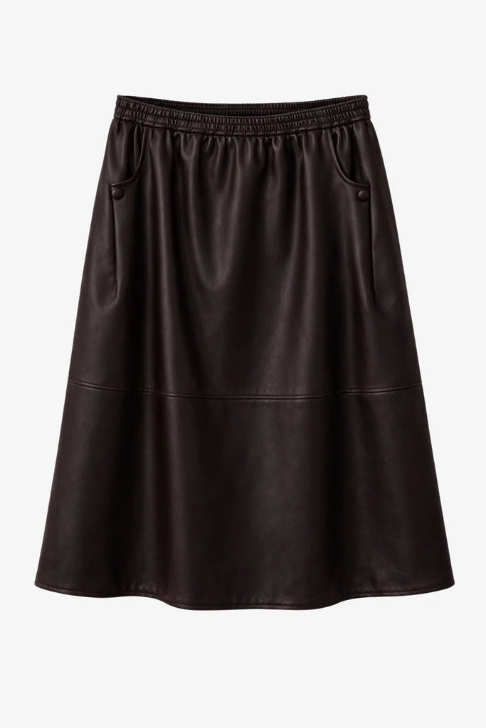 Jane Lushka Elle Brown Leather Skirt