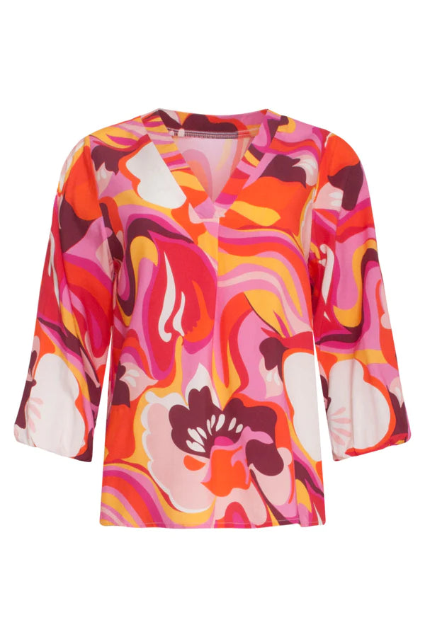 SL 24001 Top multi coloured pink