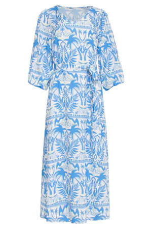 SL 24038 White and blue dress