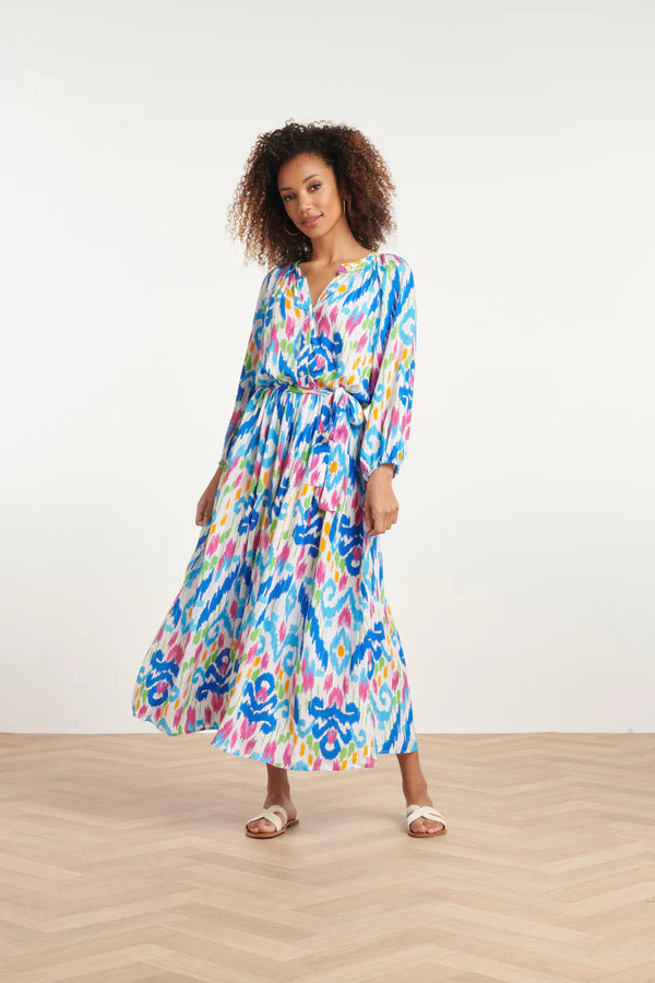 SL 24049 White multi coloured dress