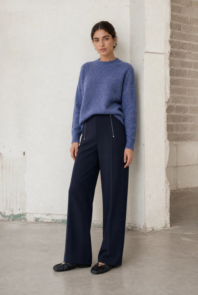 Jane Lushka Blue Velvety Pullover