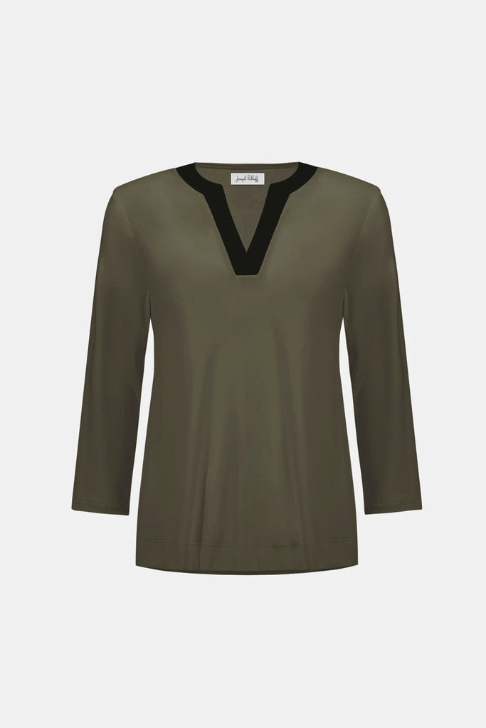 Joseph Ribkoff Avocado Black top 263629