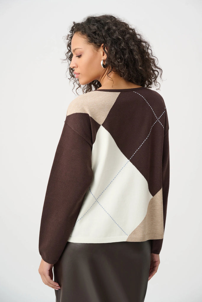 Joseph Ribkoff Argyle crew knit 263948
