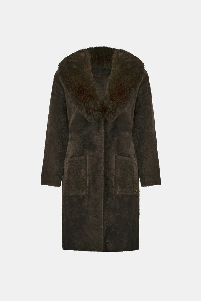 Joseph Ribkoff Avocado fur coat 263973