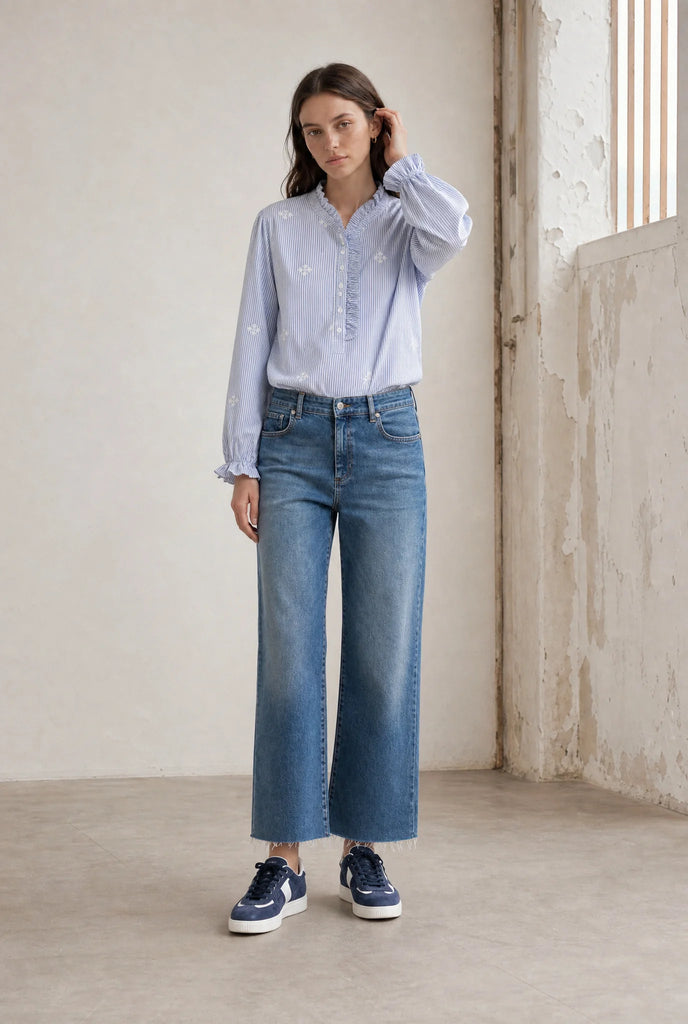 Jane Lushka Rina Striped Blouse Blue/White