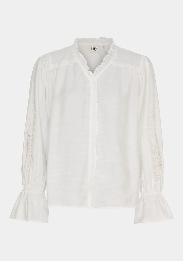 Isay Elly Flounce Blouse - Broken White