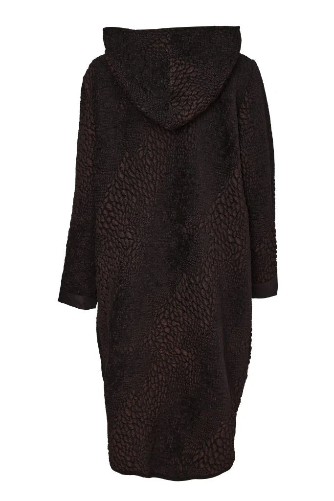 NAW26161 Jacquard Tie Front Coat