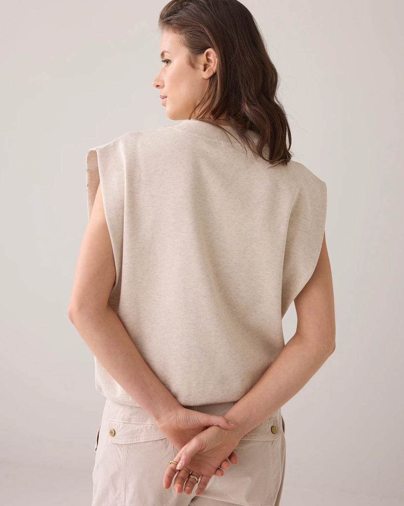 Summum sleeveless sweatshirt pebble beige