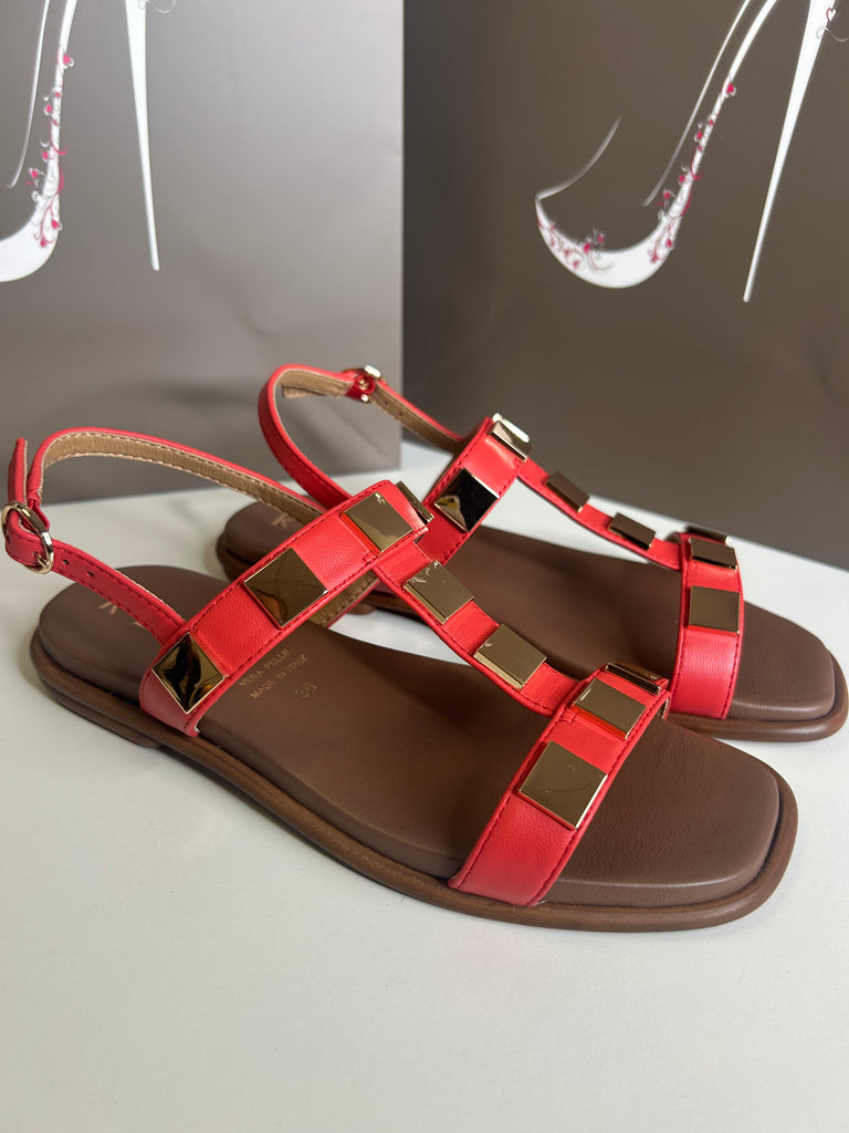 Repo 261088 Corallo Red and Gold Sandal