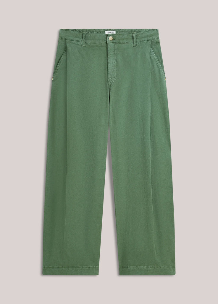 Summum Thyme Green Wide Leg Trs