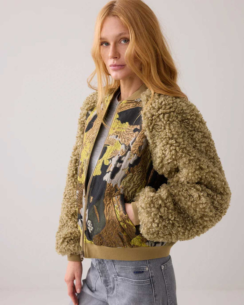Summum Bomber Jacket Green Lentil