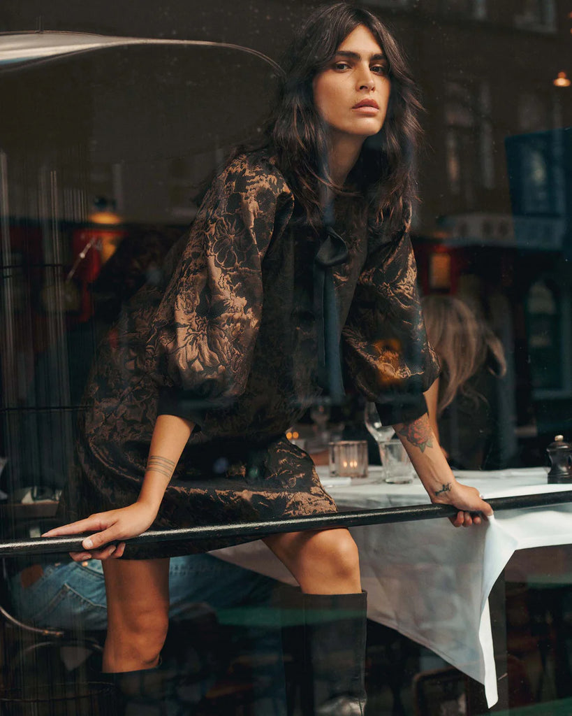 Summum Jacquard chocolate dress