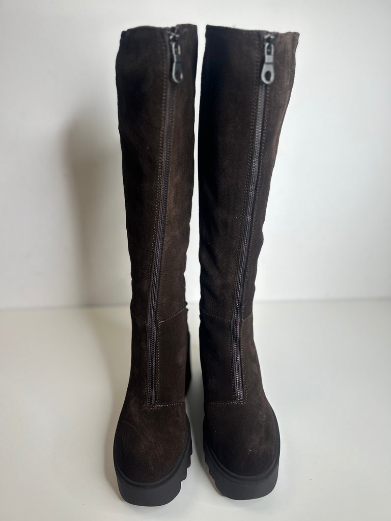 Marco Moreo Black and Brown Knee High Boot