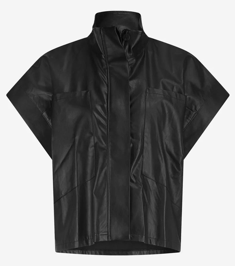 Jane Lushka Paola eco leather blouse black