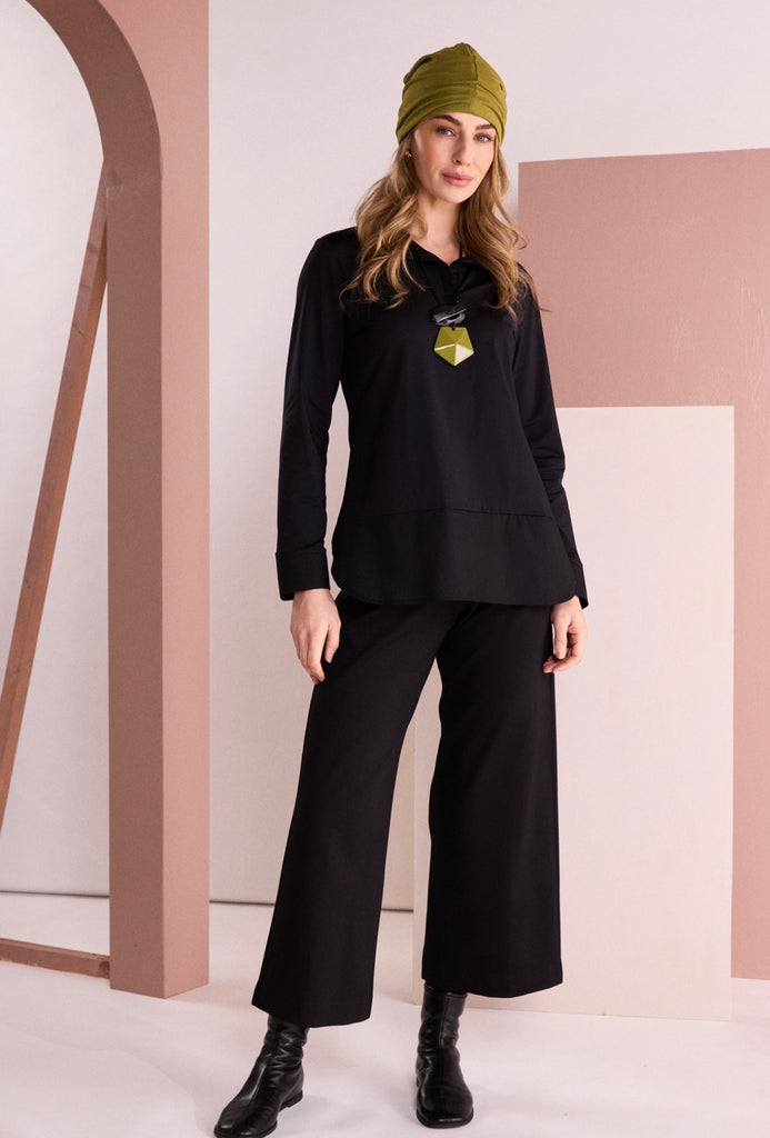 Naya NAW26301 Blk Wide Leg Trs