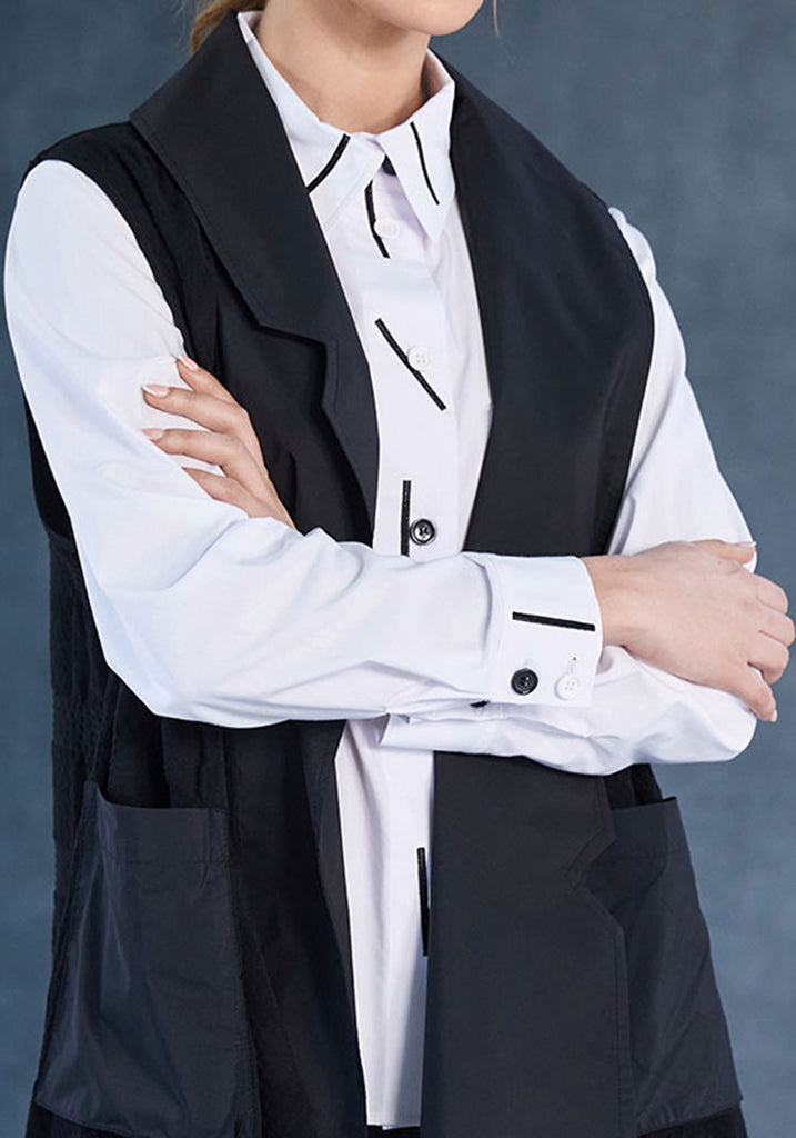 NAW25182 Black/White Cotton Shirt