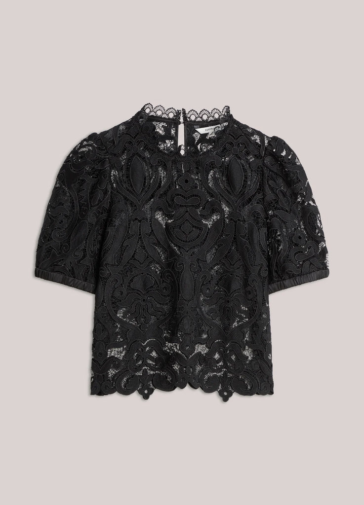 Summum blk lace top 12182