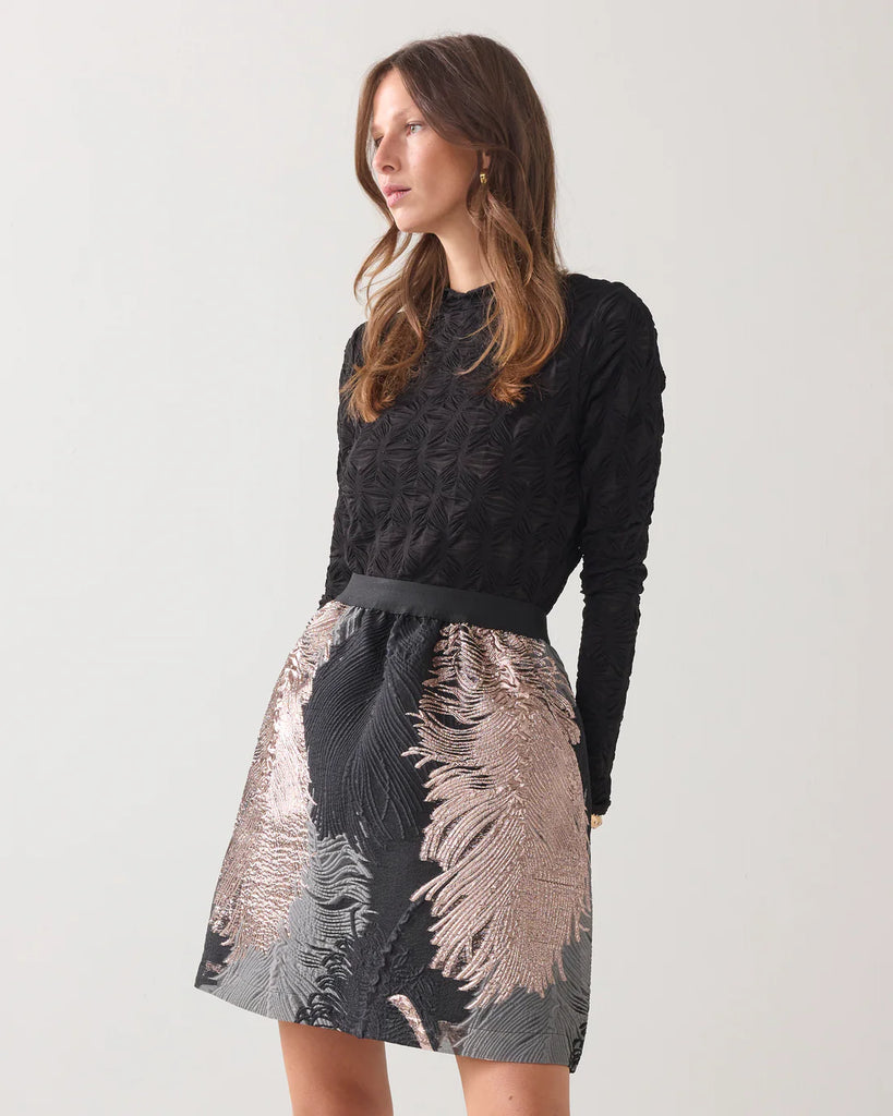 Summum Jaquard leaf skirt