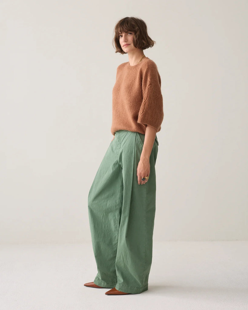 Summum Thyme Green Wide Leg Trs