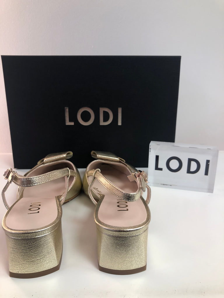 Lodi gold block heel 261005