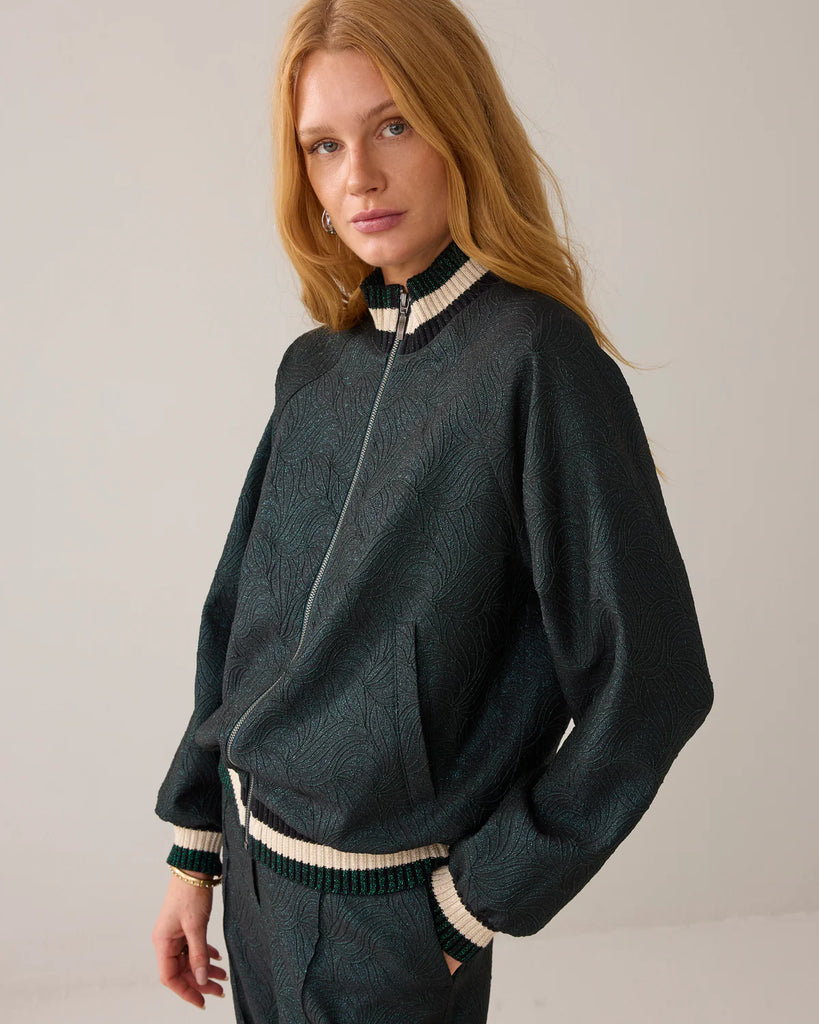 summum12333Emerald green bomber jkt glitter