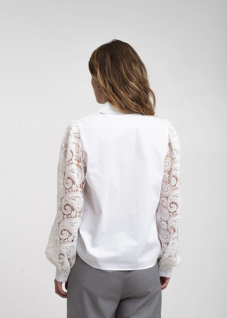 Jane Lushka Stery Embroidered Poplin Blouse