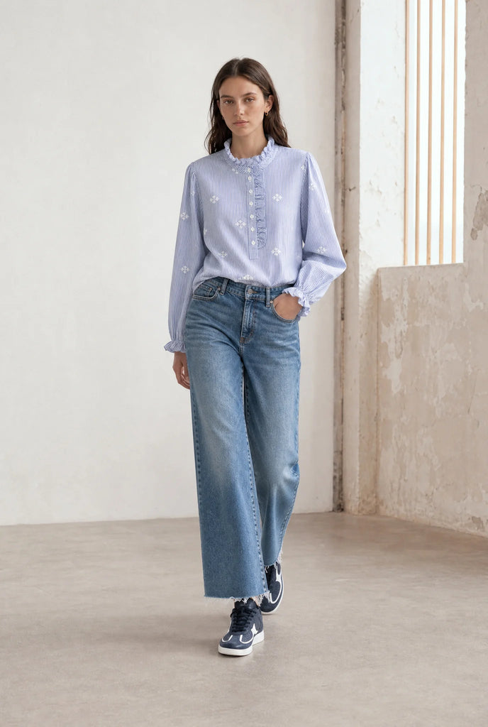 Jane Lushka Rina Striped Blouse Blue/White