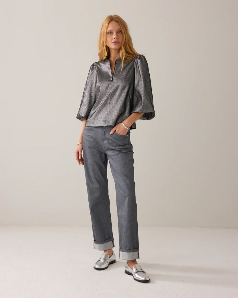 summum 12126 Mid grey top glitter