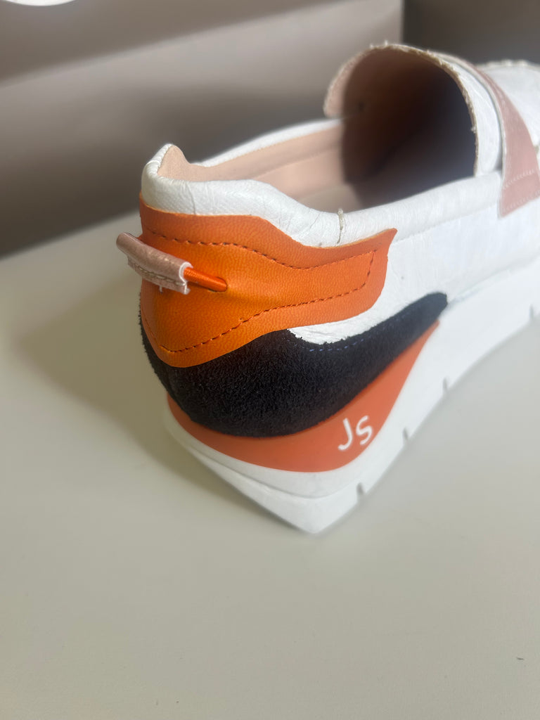 Jose Saenz 261079 shoe white/navy/orange/pink