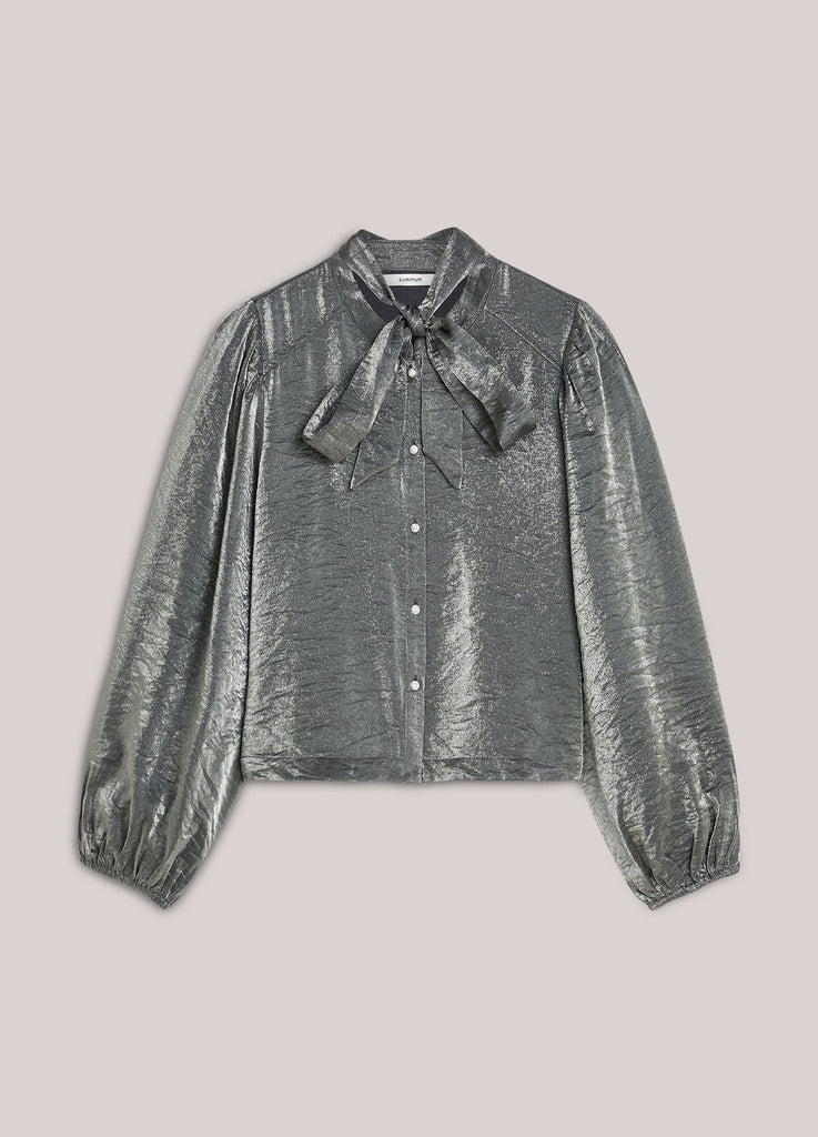 Summum 12326 Mid grey Blouse Metallic shine