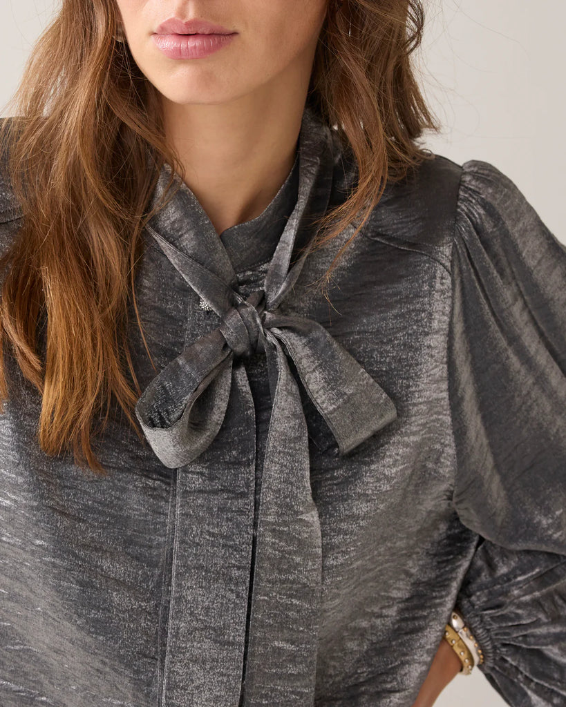 Summum 12326 Mid grey Blouse Metallic shine