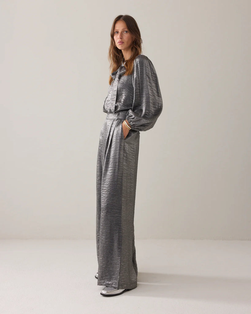 Summum 12326 Mid grey Blouse Metallic shine