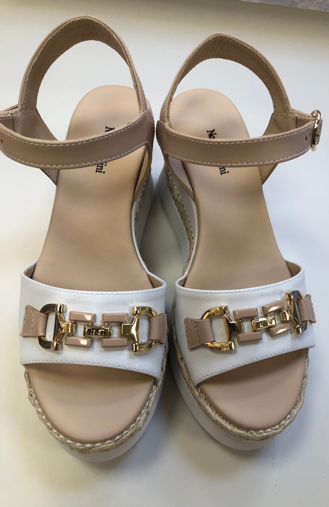 NeroGiardini 25045 wedge SandalCream/White