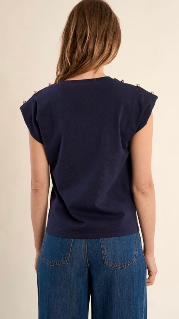 Molly knitted tee navy blue t2
