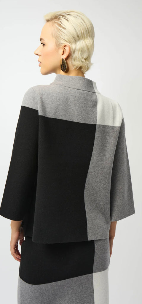 Joseph Ribkoff 253907 blk/grey/vanilla