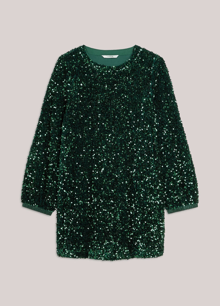 Summum Emerald green Dress Sequins velour