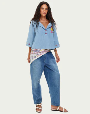 Me369 Lily Embroidered Boxy Den Vintage