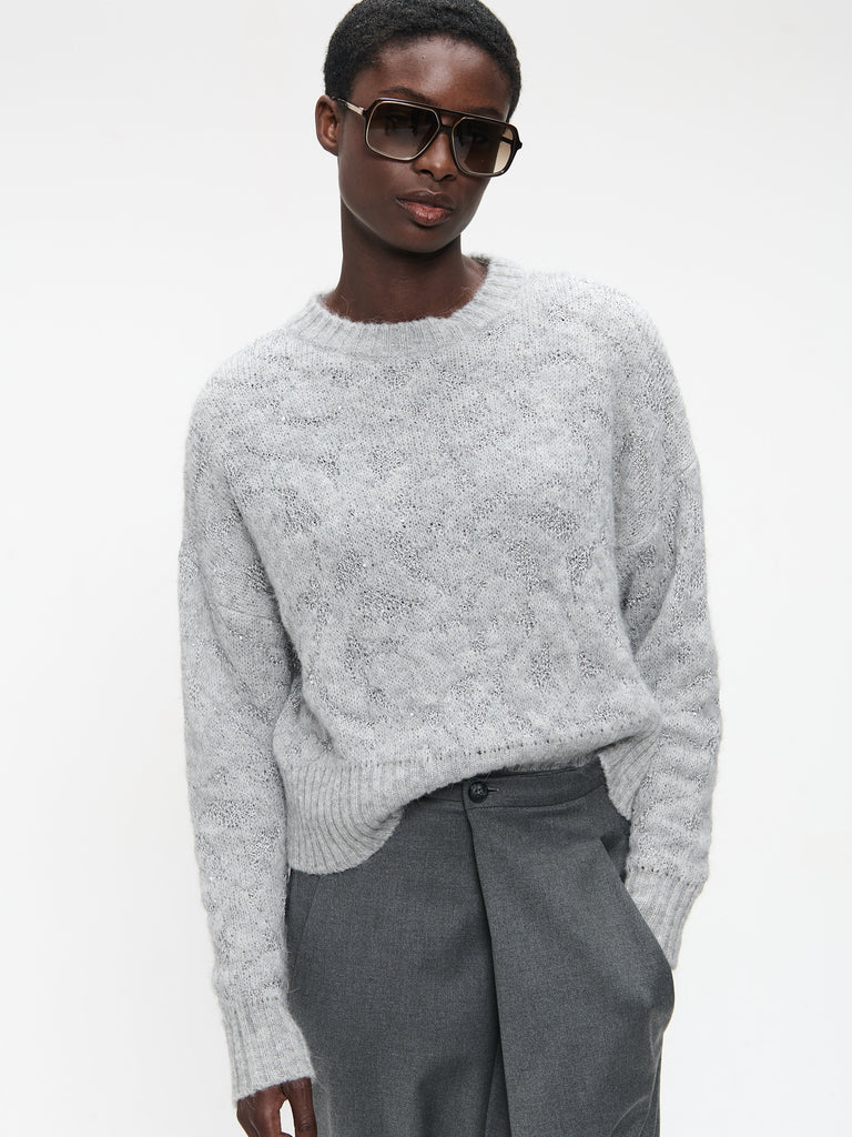 Jane Lushka Alpaca Knitted Top Ecru