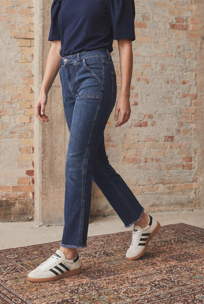 I Say Capri Flare Dark Wash jeans( N56)