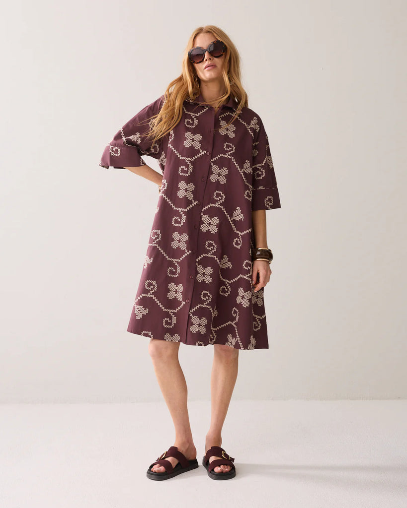 Summum Dress Cotton embroidered 5s1661