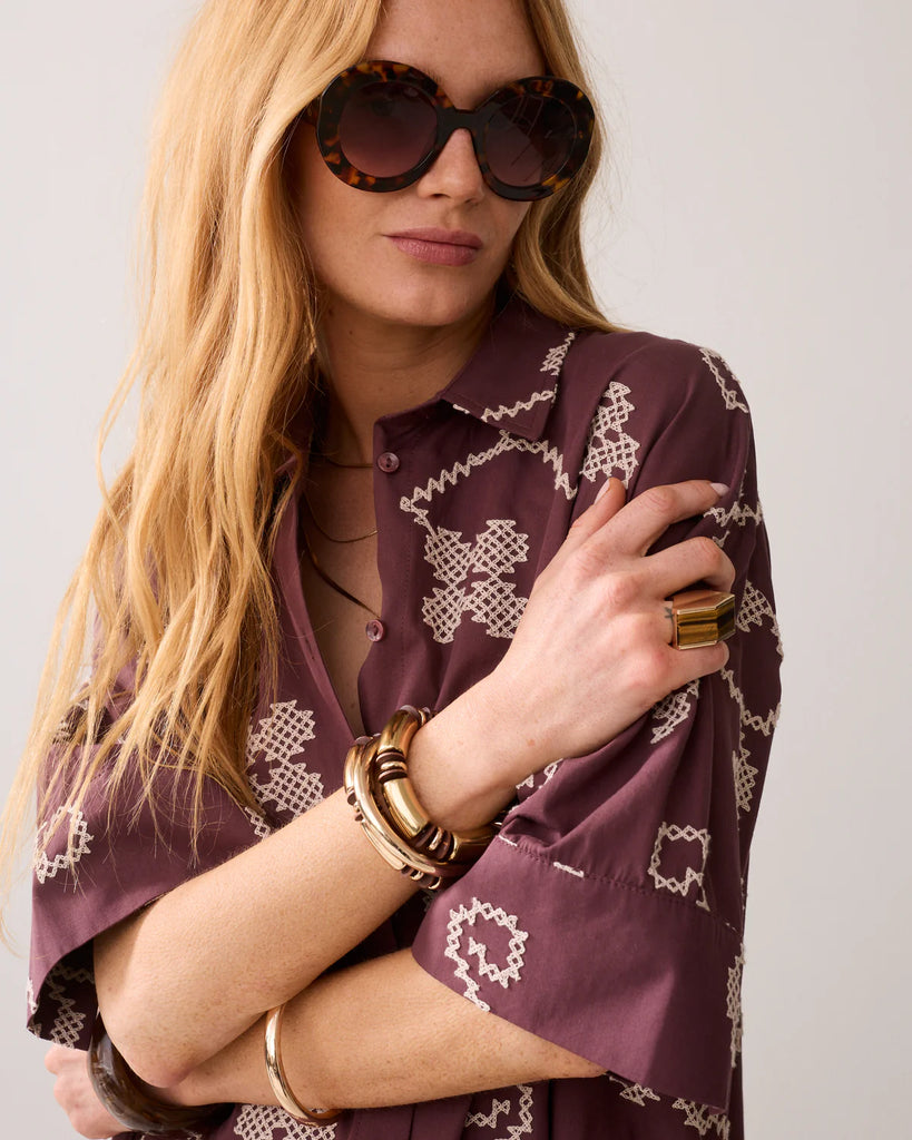 Summum Dress Cotton embroidered 5s1661