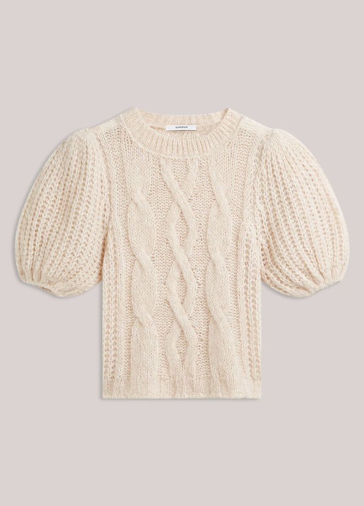 Summum Ivory Puff Sleeve Sweater