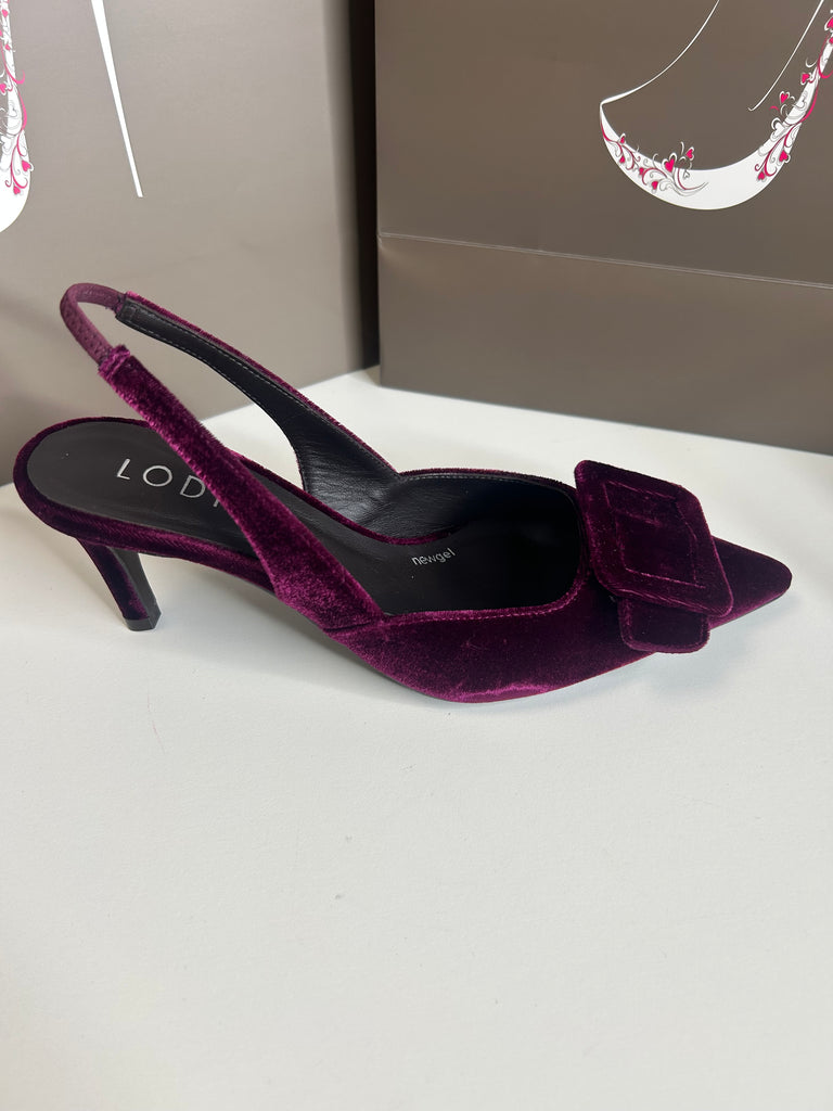 Lodi 261106 Burgundy velvet slingback
