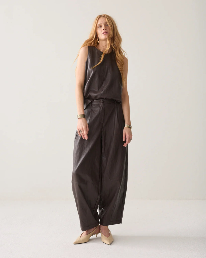Summum Dark Chocolate Leather Top