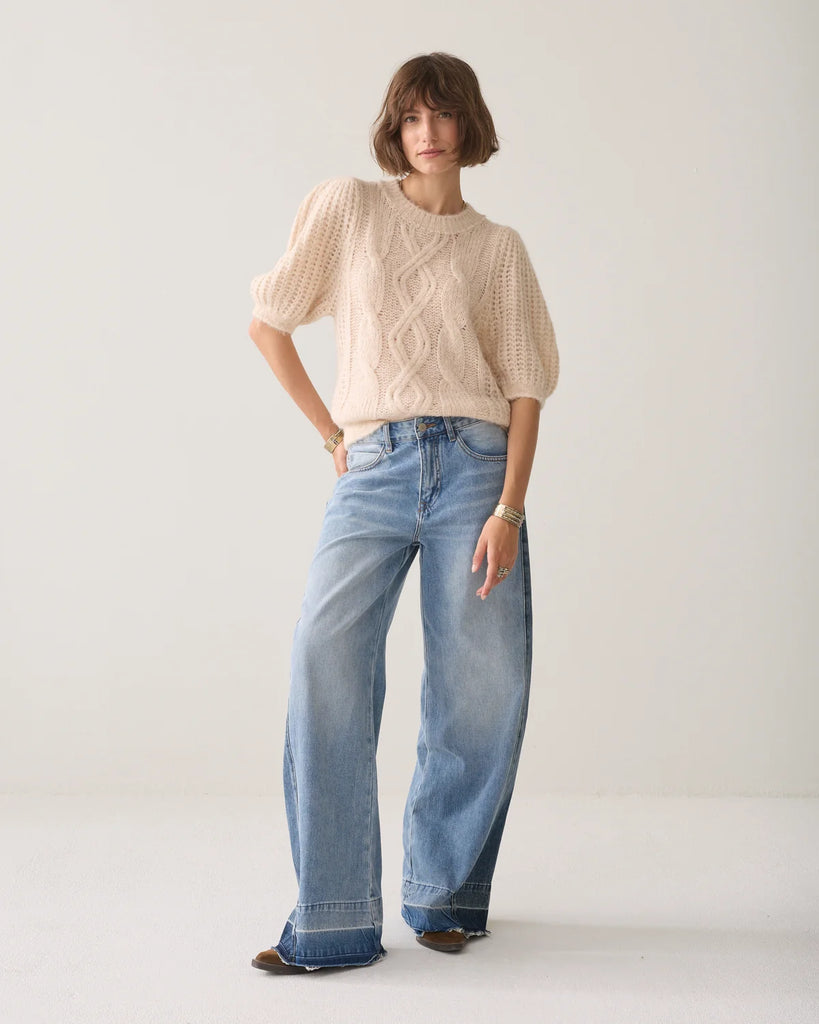 Summum Ivory Puff Sleeve Sweater