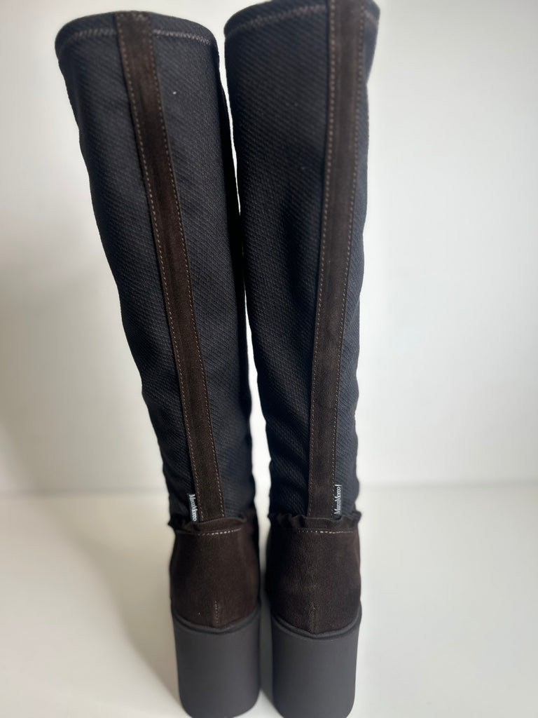 Marco Moreo Black and Brown Knee High Boot