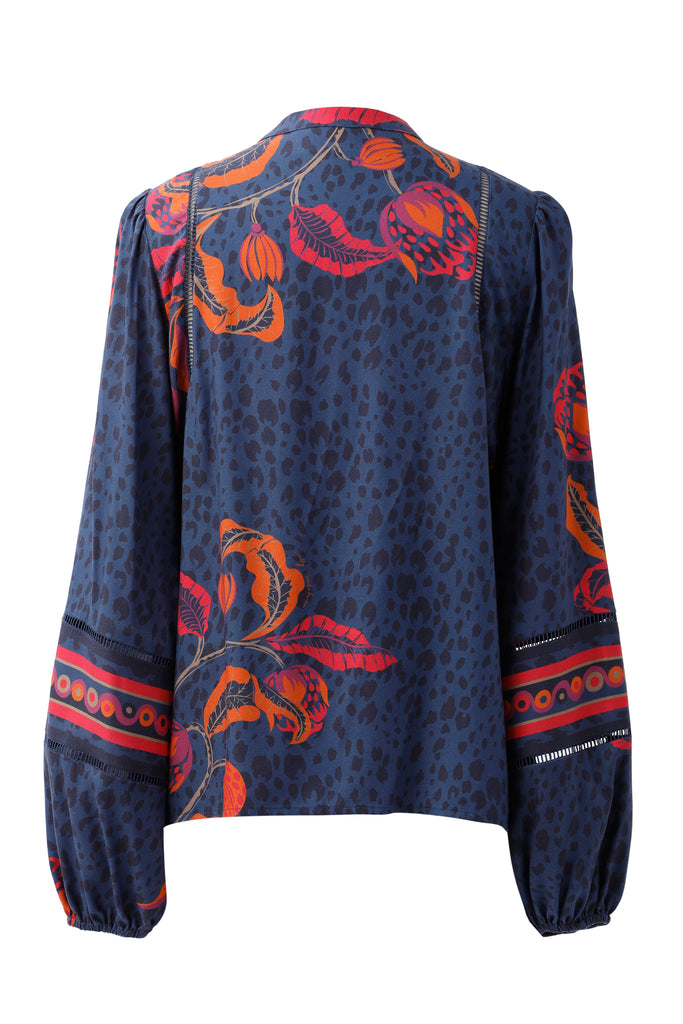 Emily Lovelock T1526 Martha Navy Top